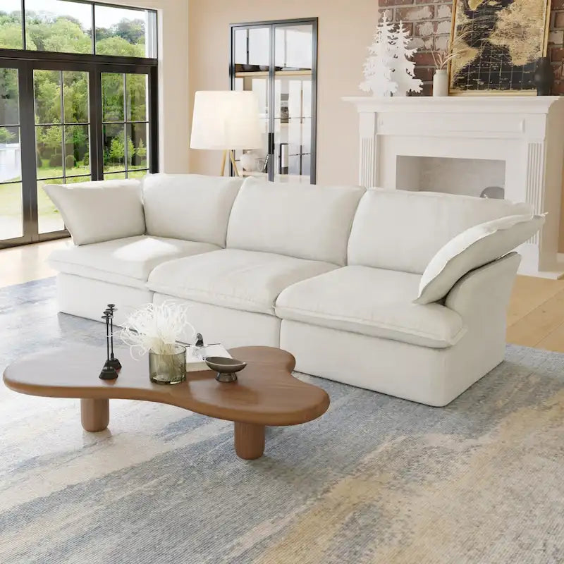 Velvet Sectional Sofa Modern Upholstered Couch Sofa for Living Room