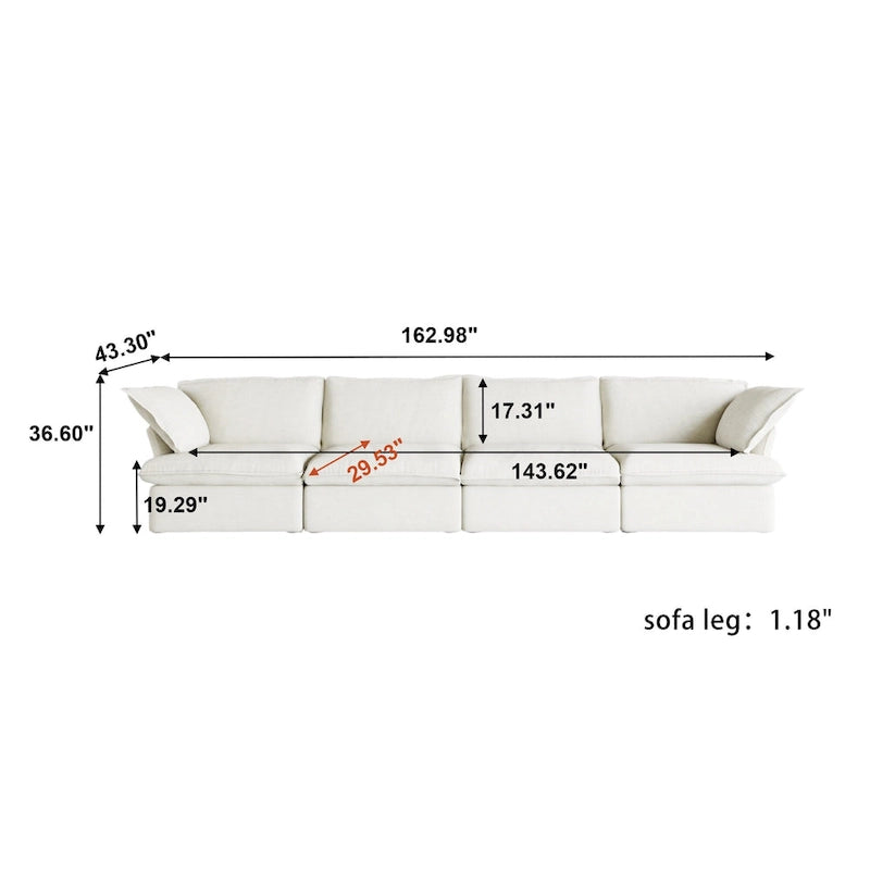 Velvet Sectional Sofa Modern Upholstered Couch Sofa for Living Room