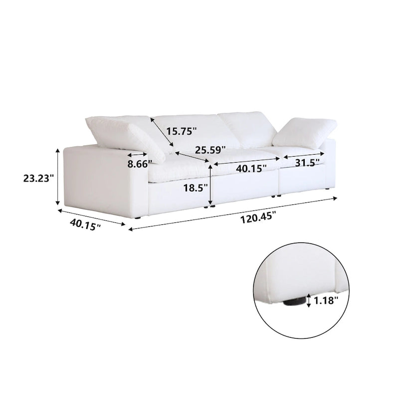 Modern Velvet Sectional Sofa Down Filled Overstuffed Upholstered Couches for Living Room