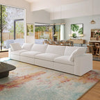 Modern Velvet Sectional Sofa Down Filled Overstuffed Upholstered Couches for Living Room