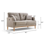 Fabric 2 Seater Loveseat Sofa with USB Charge