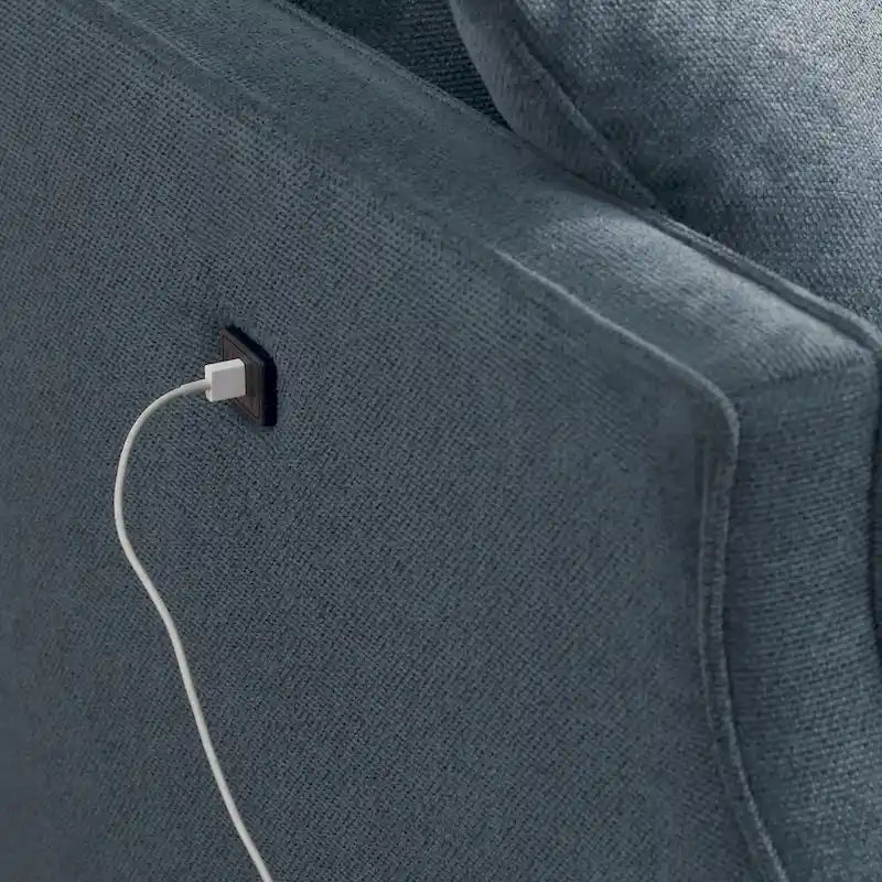 Fabric 2 Seater Loveseat Sofa with USB Charge