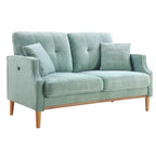 Fabric 2 Seater Loveseat Sofa with USB Charge