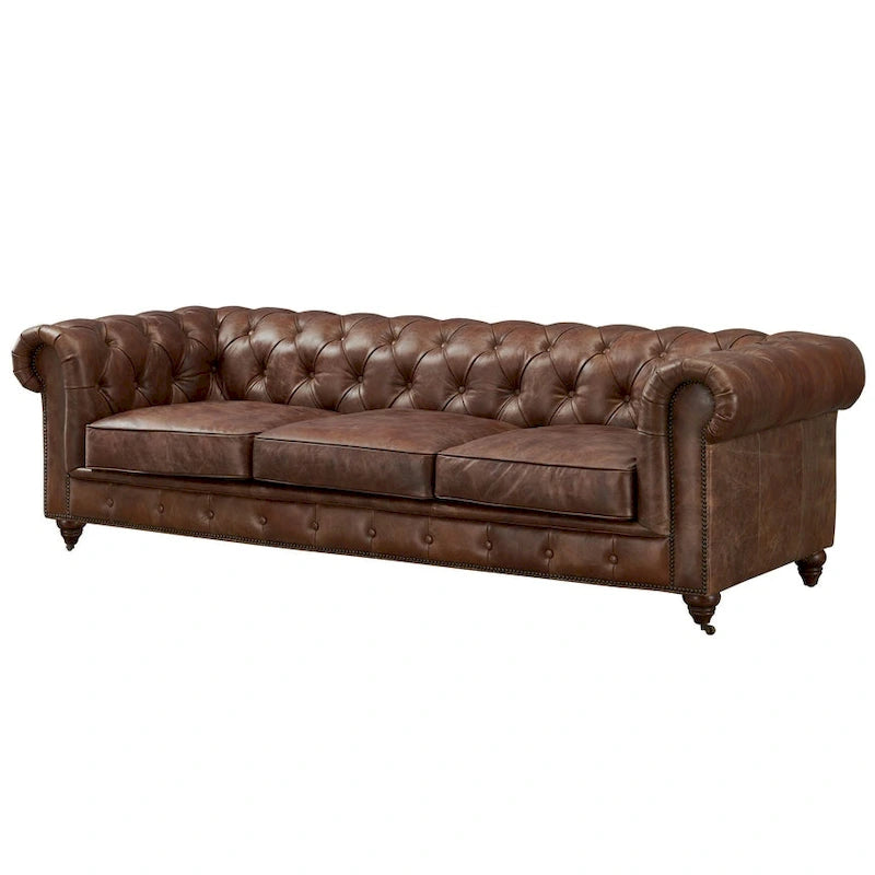 Century Chesterfield Sofa - Light Chestnut Leather