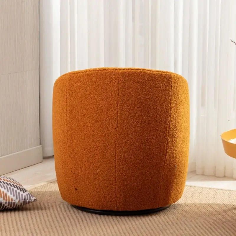 Teddy Fabric Swivel Accent Barrel Chair With Powder Coating Metal Ring