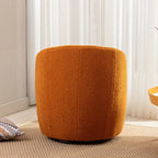 Teddy Fabric Swivel Accent Barrel Chair With Powder Coating Metal Ring
