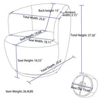 Teddy Fabric Swivel Accent Barrel Chair With Powder Coating Metal Ring