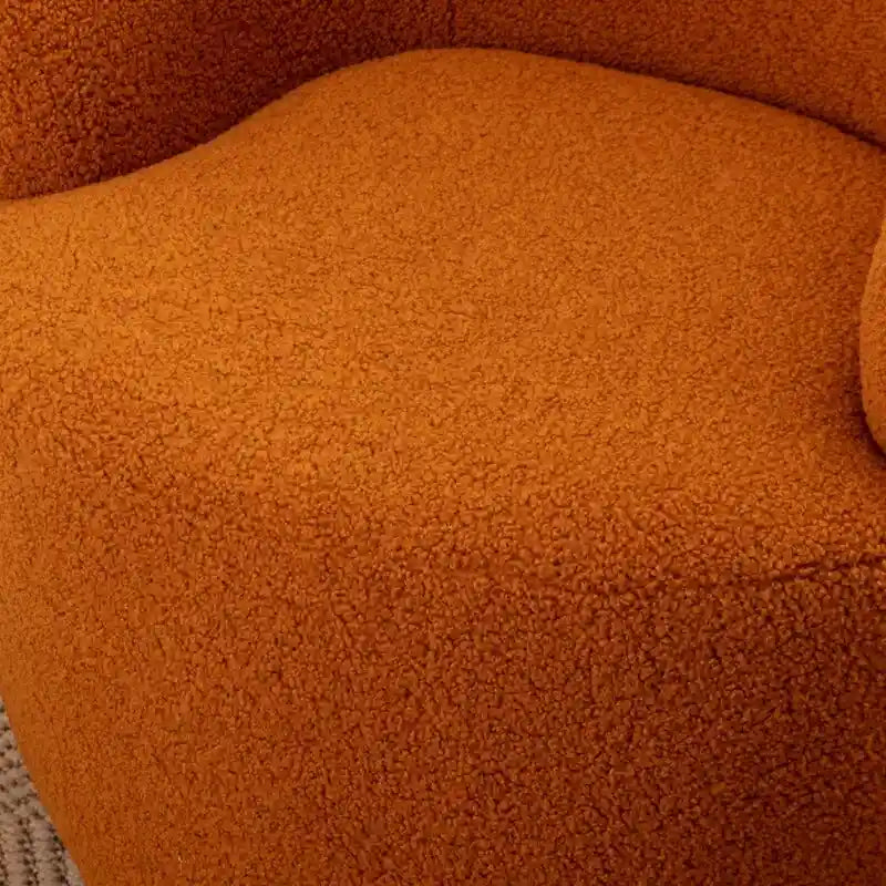 Teddy Fabric Swivel Accent Barrel Chair With Powder Coating Metal Ring