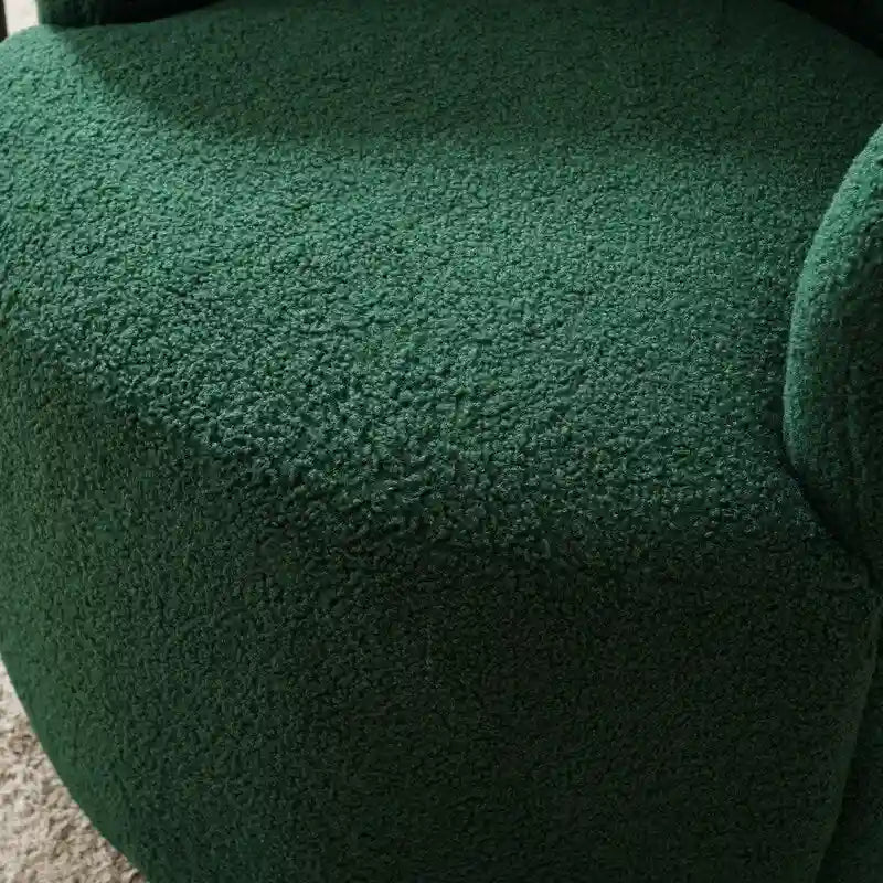 Teddy Fabric Swivel Accent Barrel Chair With Powder Coating Metal Ring