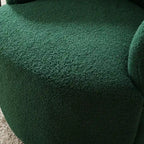 Teddy Fabric Swivel Accent Barrel Chair With Powder Coating Metal Ring