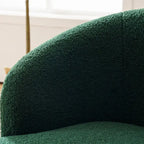 Teddy Fabric Swivel Accent Barrel Chair With Powder Coating Metal Ring