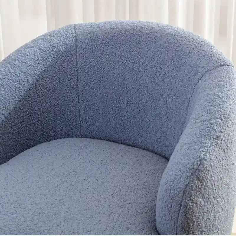 Teddy Fabric Swivel Accent Barrel Chair With Powder Coating Metal Ring
