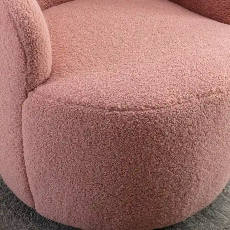 Teddy Fabric Swivel Accent Barrel Chair With Powder Coating Metal Ring