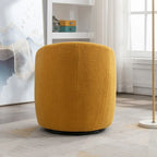 Teddy Fabric Swivel Accent Barrel Chair With Powder Coating Metal Ring