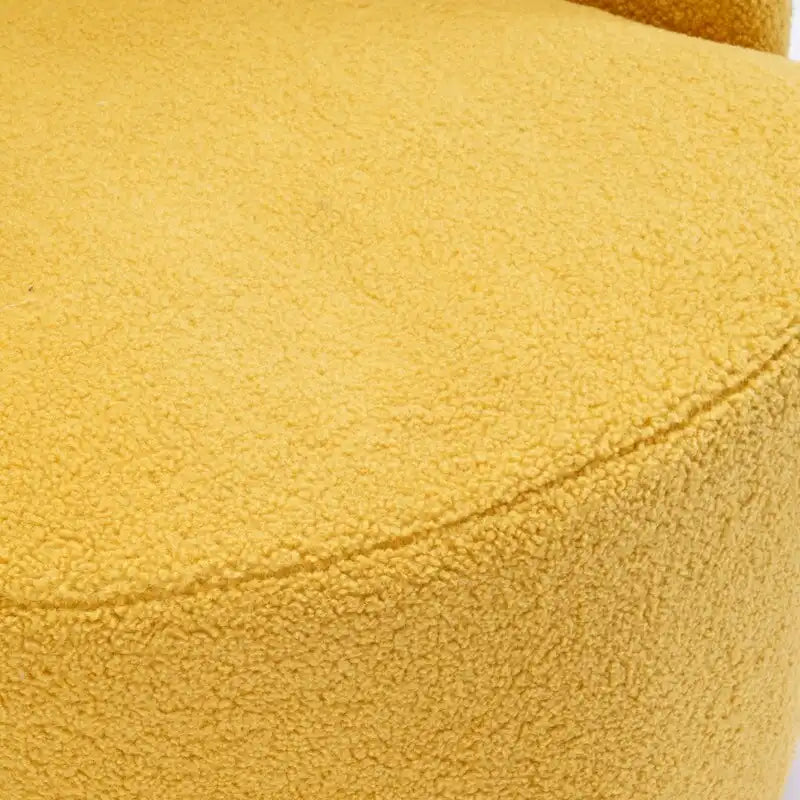 Teddy Fabric Swivel Accent Barrel Chair With Powder Coating Metal Ring