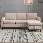 Mixoy Convertible Sectional Sofa with Storage Ottoman, Reversible Chaise