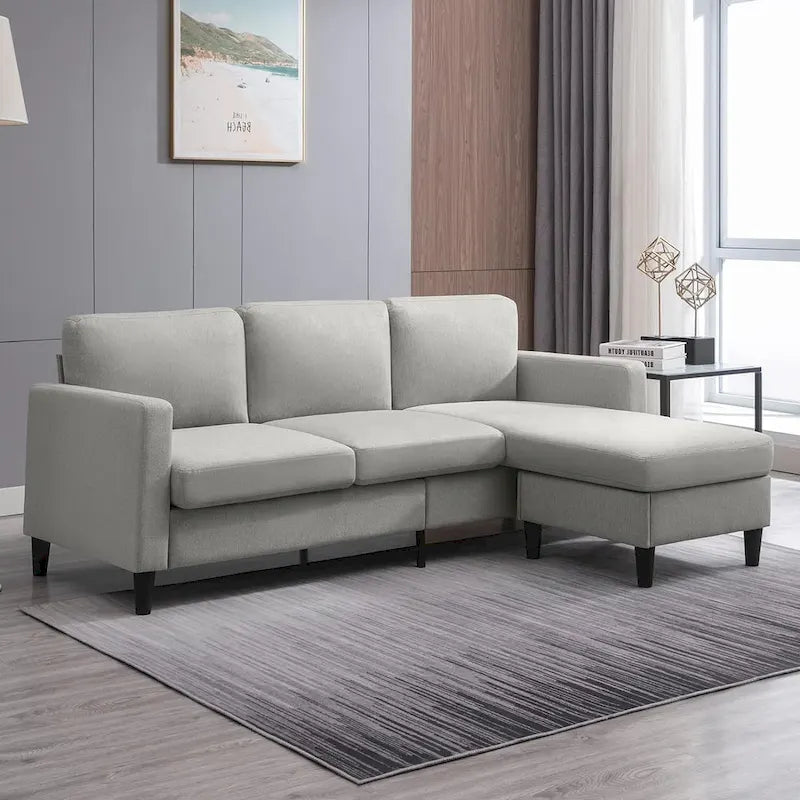 Mixoy Convertible Sectional Sofa with Storage Ottoman, Reversible Chaise