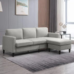 Mixoy Convertible Sectional Sofa with Storage Ottoman, Reversible Chaise