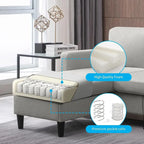 Mixoy Convertible Sectional Sofa with Storage Ottoman, Reversible Chaise