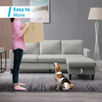 Mixoy Convertible Sectional Sofa with Storage Ottoman, Reversible Chaise