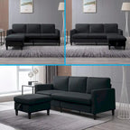Mixoy Convertible Sectional Sofa with Storage Ottoman, Reversible Chaise