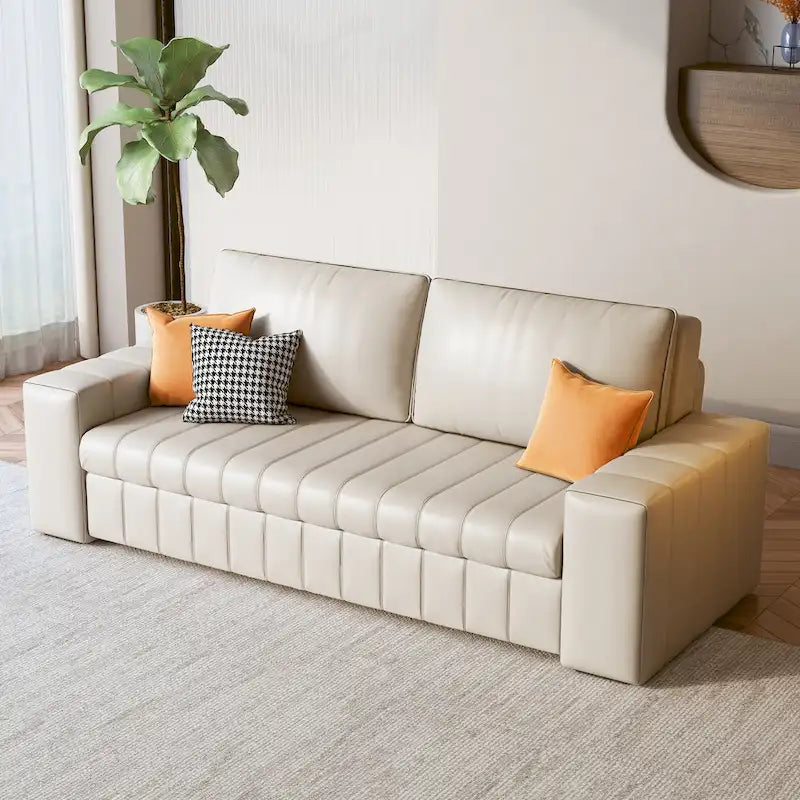 JASIWAY Modern Upholstered Loveseat Sleeper Sofa Bed with Storage