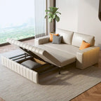 JASIWAY Modern Upholstered Loveseat Sleeper Sofa Bed with Storage