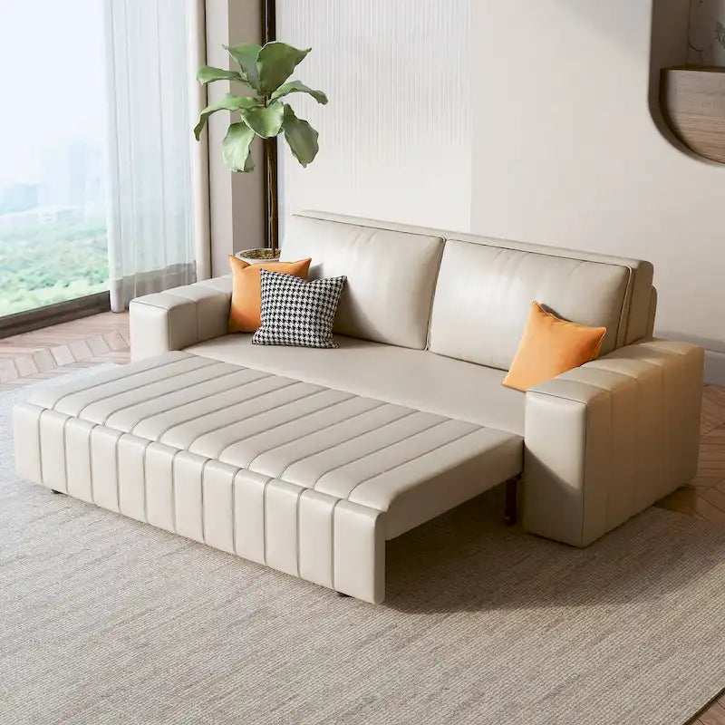 JASIWAY Modern Upholstered Loveseat Sleeper Sofa Bed with Storage