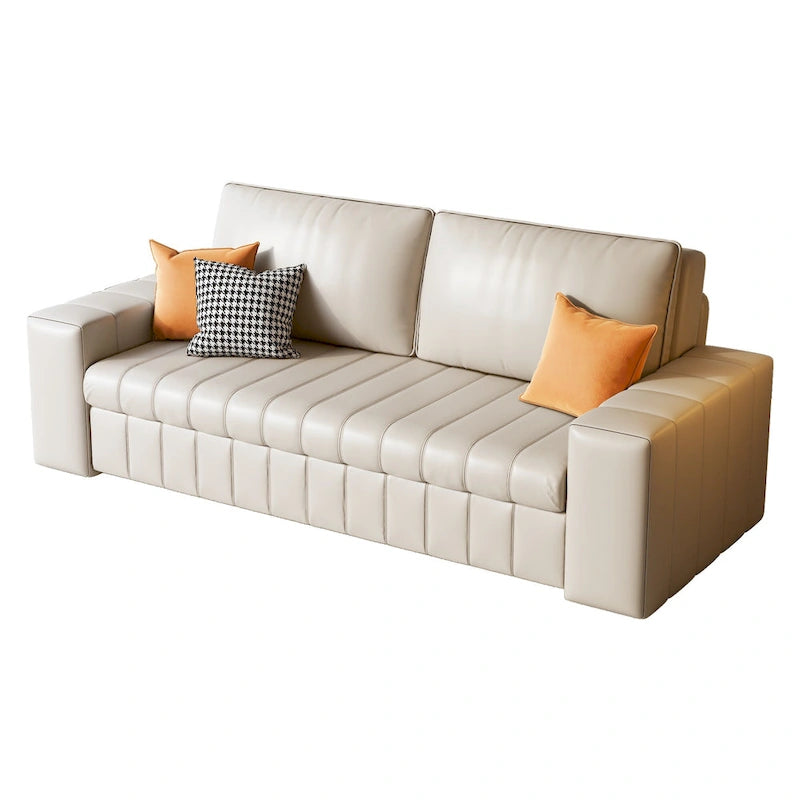 JASIWAY Modern Upholstered Loveseat Sleeper Sofa Bed with Storage