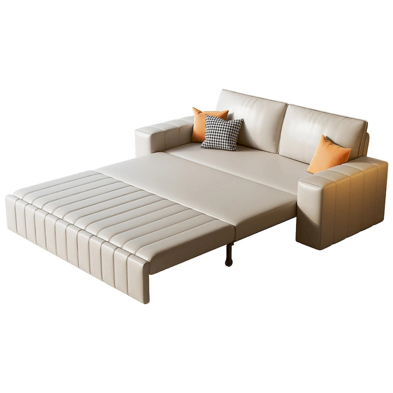 JASIWAY Modern Upholstered Loveseat Sleeper Sofa Bed with Storage