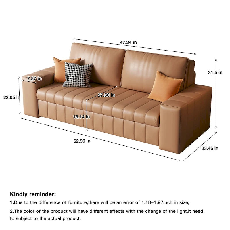 JASIWAY Modern Upholstered Loveseat Sleeper Sofa Bed with Storage
