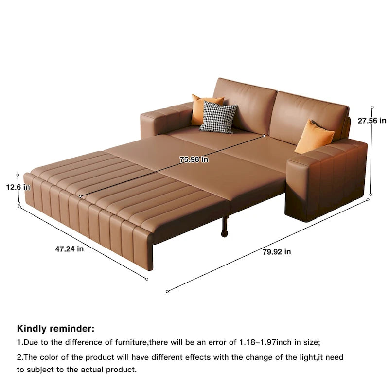JASIWAY Modern Upholstered Loveseat Sleeper Sofa Bed with Storage