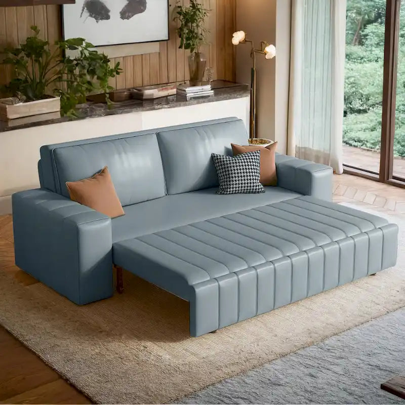 JASIWAY Modern Upholstered Loveseat Sleeper Sofa Bed with Storage