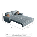 JASIWAY Modern Upholstered Loveseat Sleeper Sofa Bed with Storage