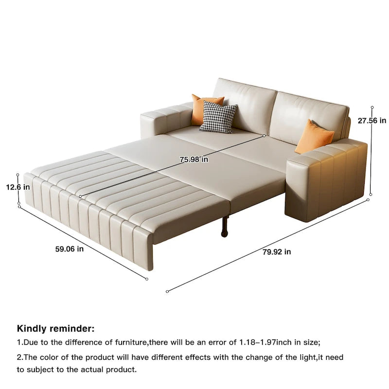 JASIWAY Modern Upholstered Loveseat Sleeper Sofa Bed with Storage