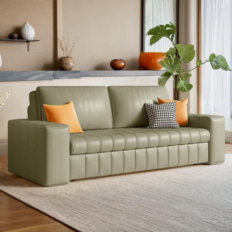 JASIWAY Modern Upholstered Loveseat Sleeper Sofa Bed with Storage