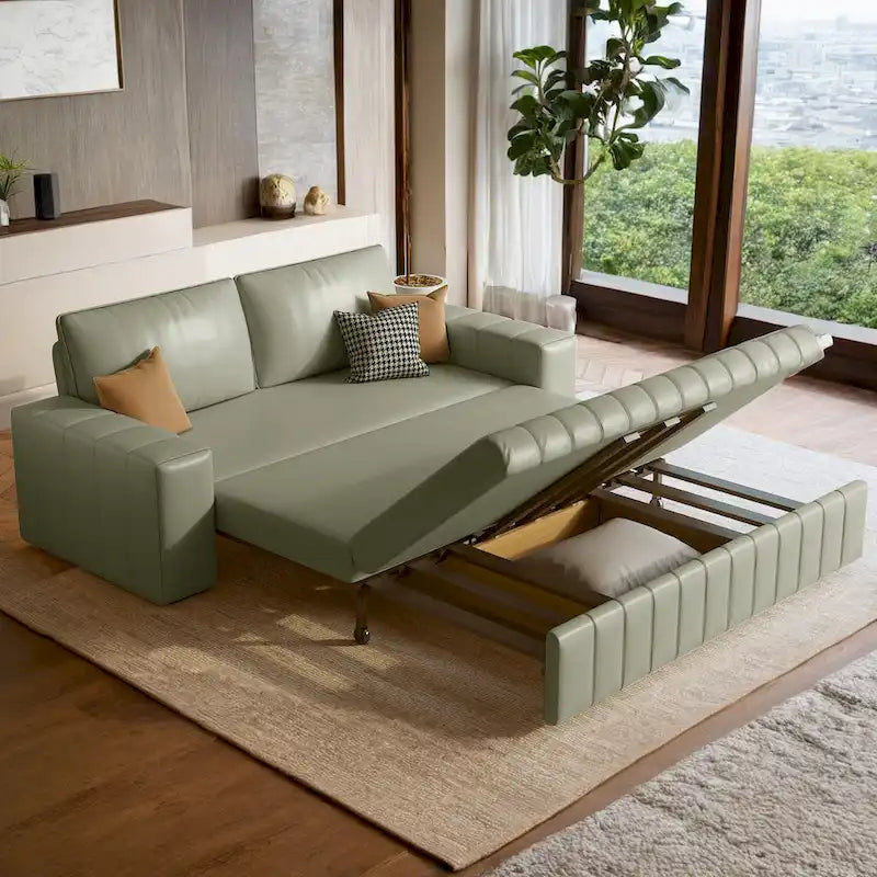 JASIWAY Modern Upholstered Loveseat Sleeper Sofa Bed with Storage