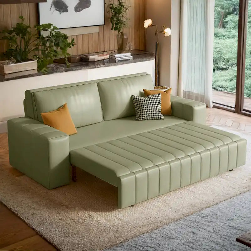 JASIWAY Modern Upholstered Loveseat Sleeper Sofa Bed with Storage