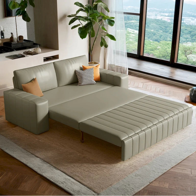 JASIWAY Modern Upholstered Loveseat Sleeper Sofa Bed with Storage