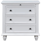 3-Drawer Storage Wood Cabinet, End Table with Pull out Tray