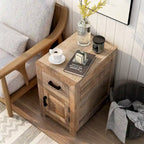 Anaisha Rustic Warm Natural Tone 23-inch Solid Wood Storage Side Table by Furniture of America