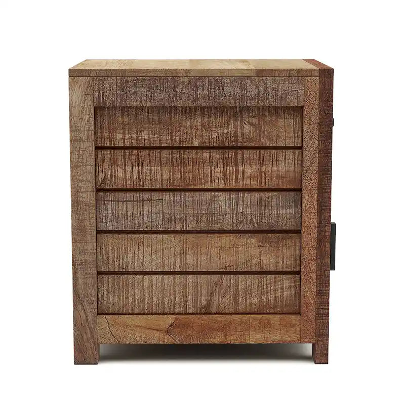 Anaisha Rustic Warm Natural Tone 23-inch Solid Wood Storage Side Table by Furniture of America