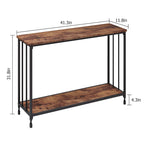 2 Tier Retro Console Table with MDF Shelf Storage - 41.3