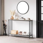 2 Tier Retro Console Table with MDF Shelf Storage - 41.3