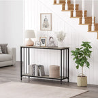 2 Tier Retro Console Table with MDF Shelf Storage - 41.3
