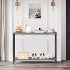2 Tier Retro Console Table with MDF Shelf Storage - 41.3