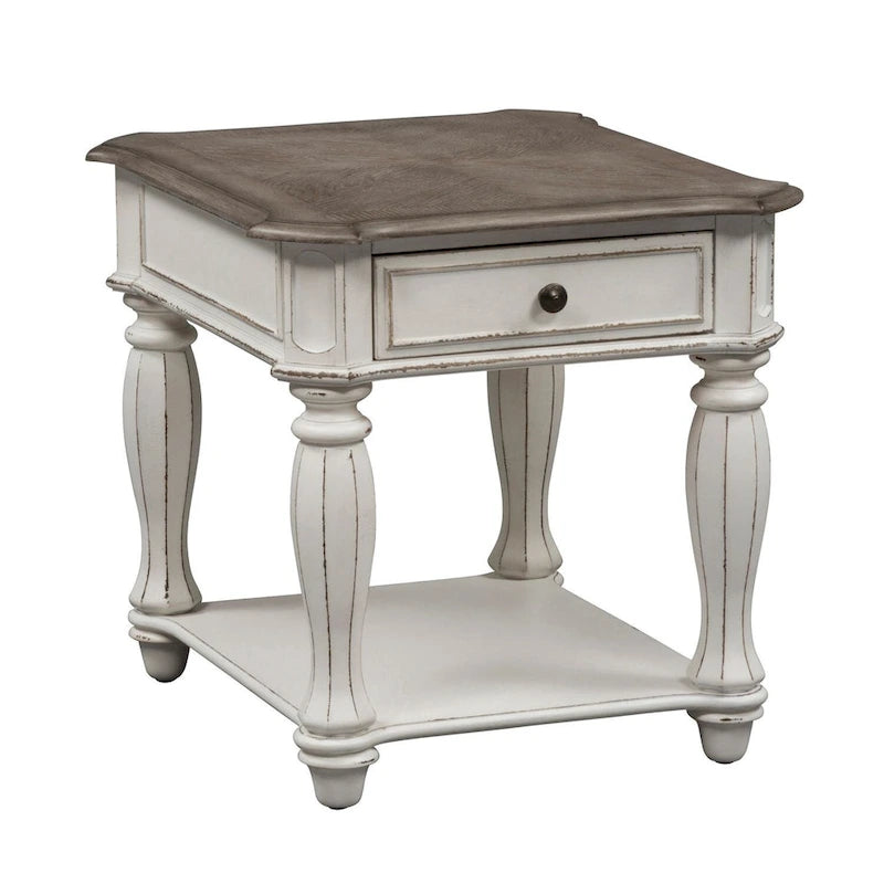Magnolia Manor Antique White Weathered Bark 3-piece Cocktail Table Set