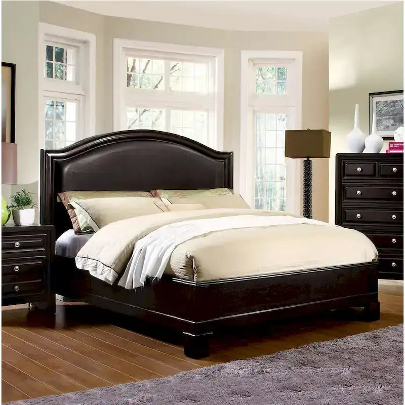 Furniture of America Pigh Traditional Espresso Padded Platform Bed