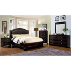 Furniture of America Pigh Traditional Espresso Padded Platform Bed
