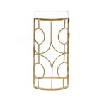 Metal Geometric Accent Table with Mirrored Glass Top - Gold - Roche River Decor - 19W x 12L x 24H
